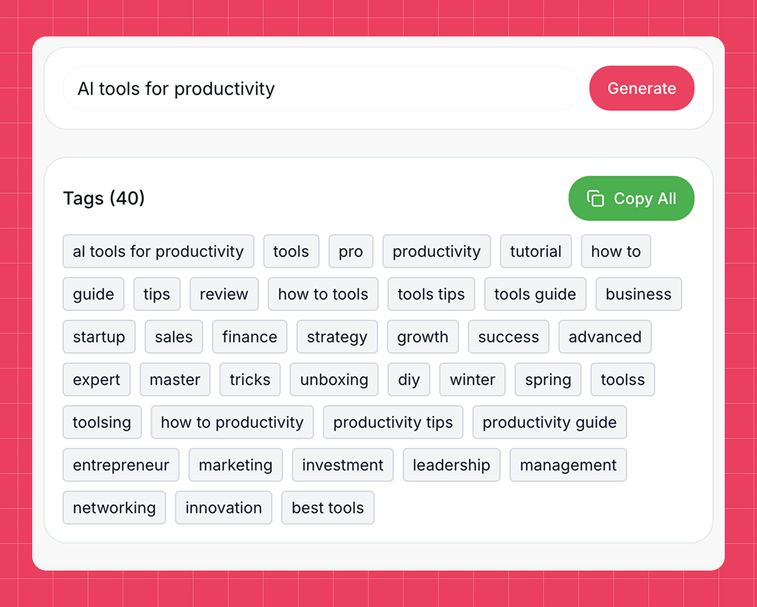 Youtube Tag Generator