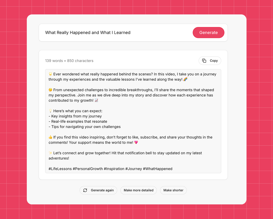 YouTube Description Generator