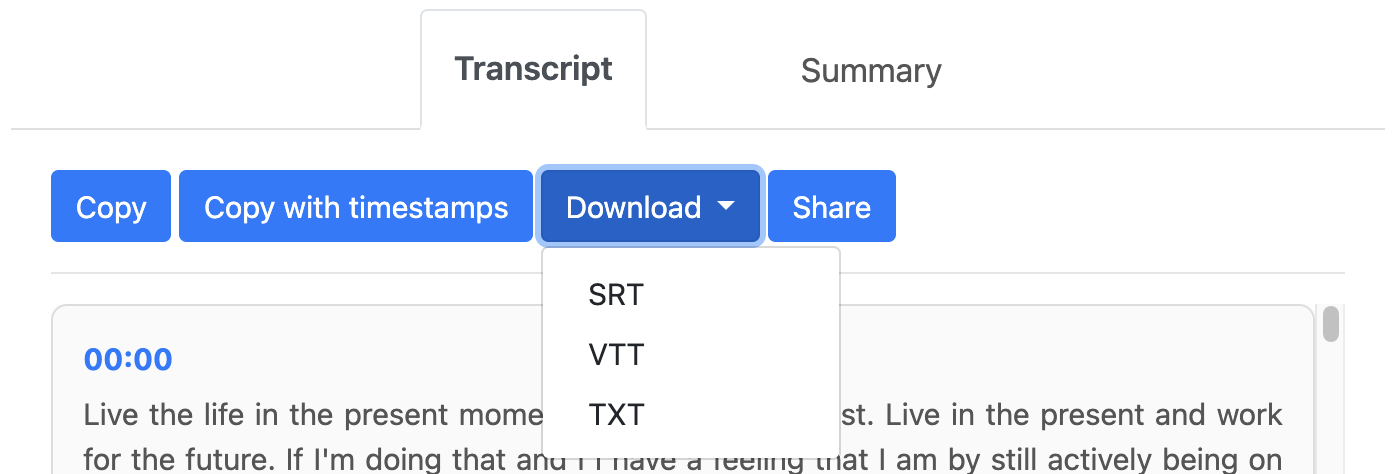How to get a transcript of a YouTube video